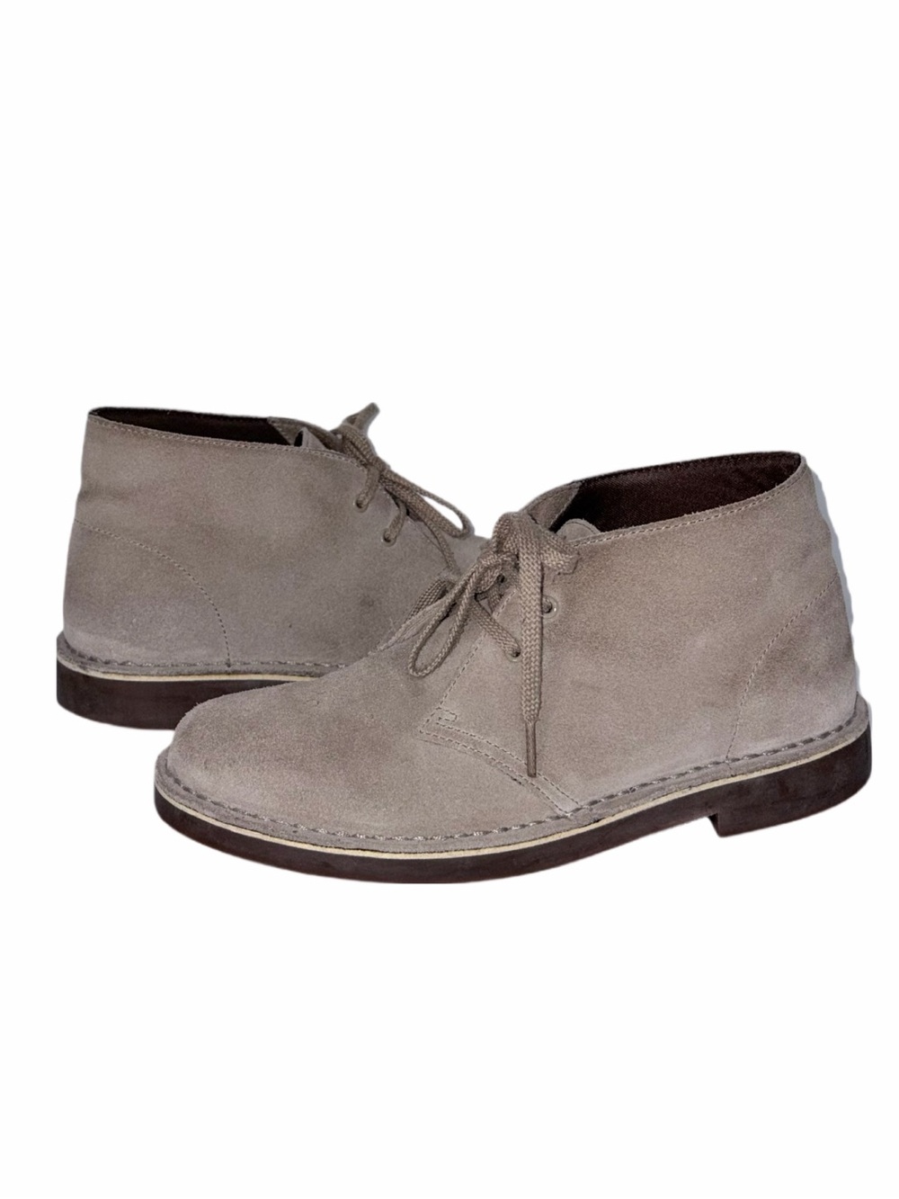 Clarks Desert Chukka Ankle Boots Size 8 Tan Suede Leather Gum Soles Lace Up